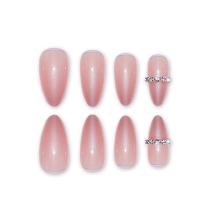 Elegant Stiletto Press-On Nail Art with Gem Accents Acalora