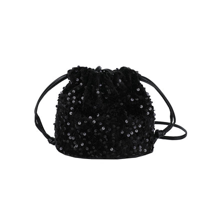 Glittery Sequin Drawstring Mini Bag Acalora