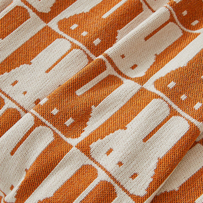 Cozy Rabbit Patterned Sofa Throw Blanket