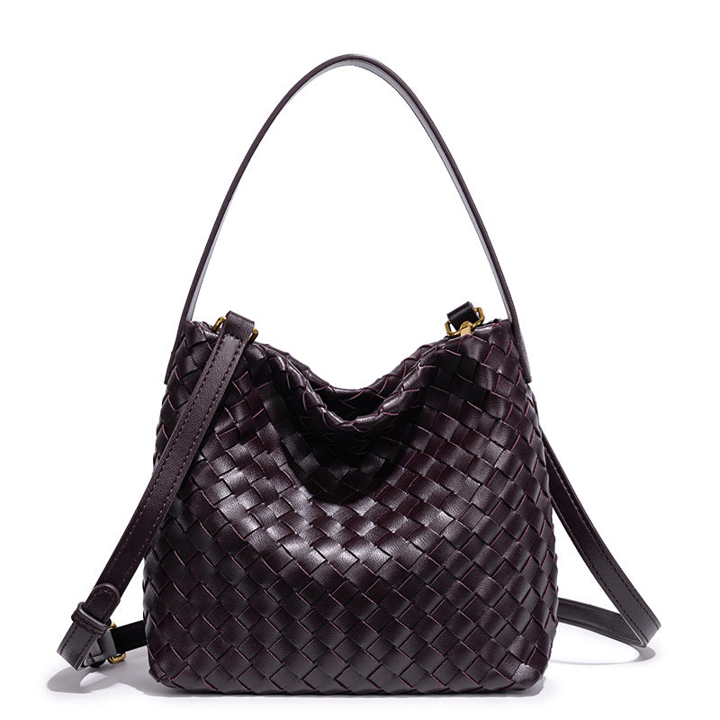Elegant Woven Leather Shoulder Bag Acalora