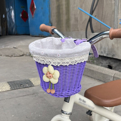 Floral-Embellished Bicycle Basket Bowlift