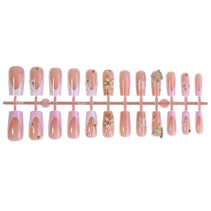 Decorative Press-On Nail Art Set with Crystal Accents Acalora