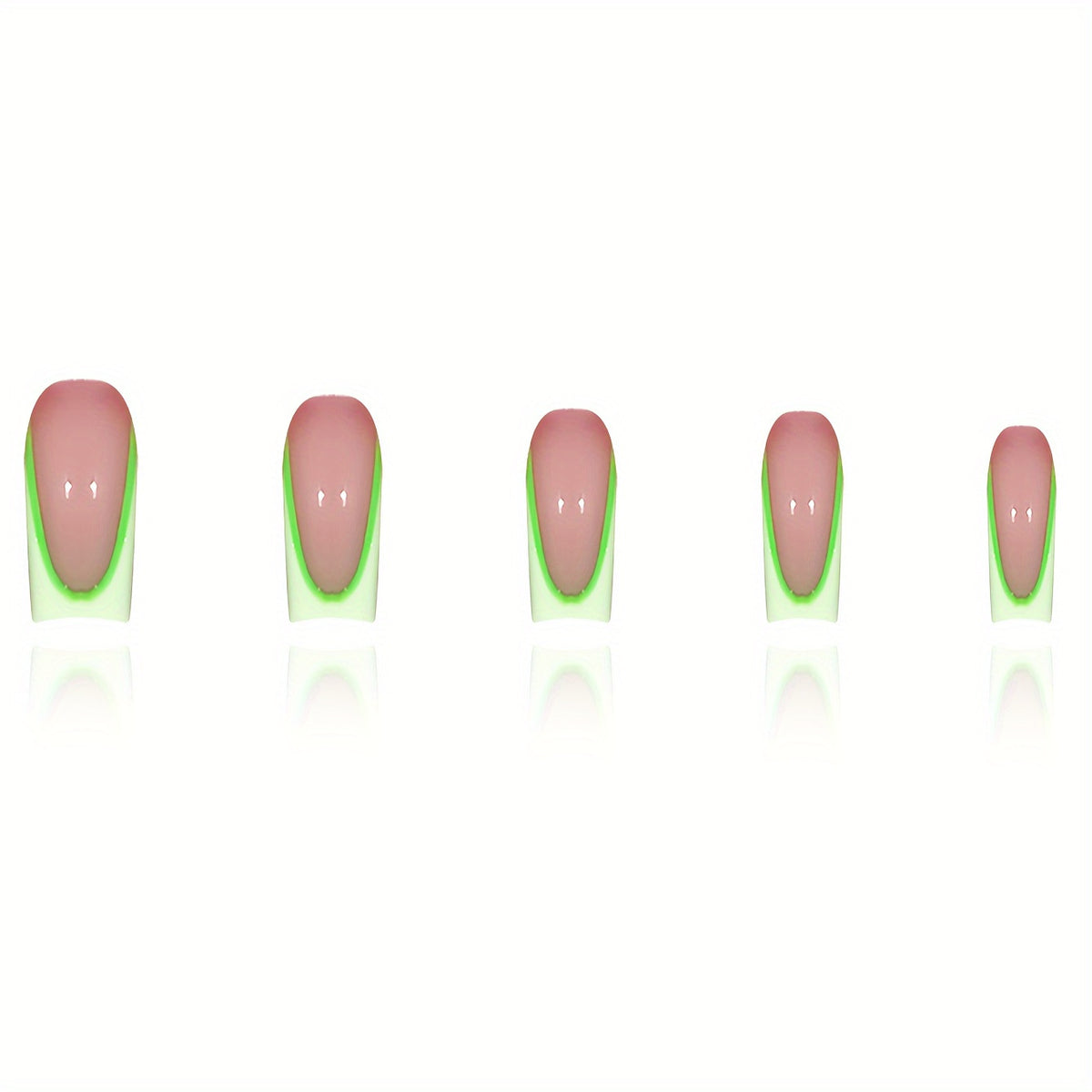 Neon French Tip Press-On Nails Acalora