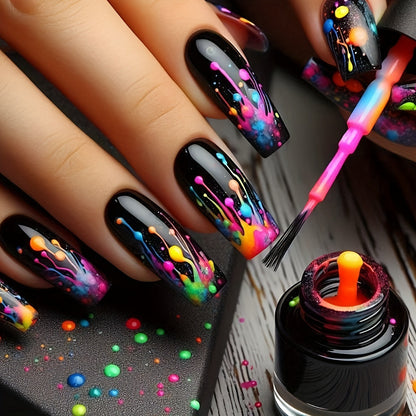 Artistic Splash Effect Nail Art Acalora