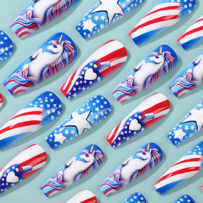 Creative nail art with patriotic designs Acalora