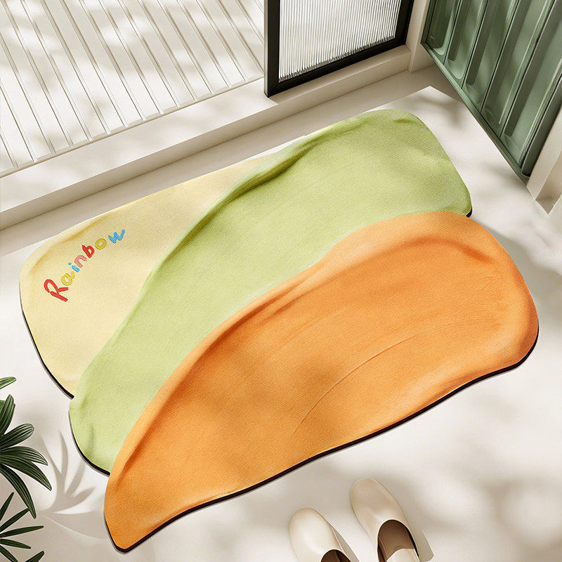 Playful Rainbow-Themed Bath Mat