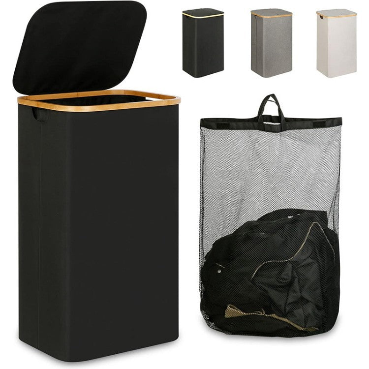 Multifunctional laundry storage box with bamboo lid Acalora
