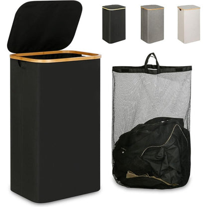 Multifunctional laundry storage box with bamboo lid Acalora