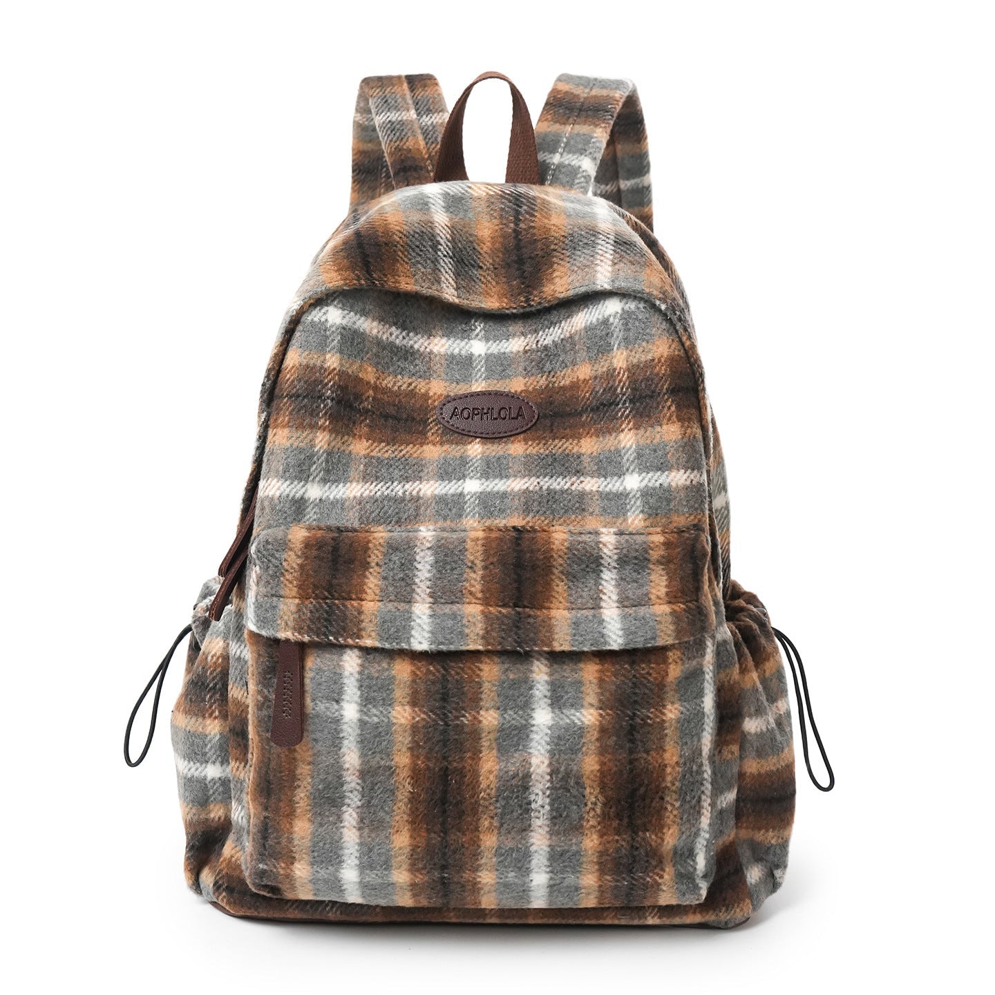Cozy Plaid Patterned School Backpack Bowlift