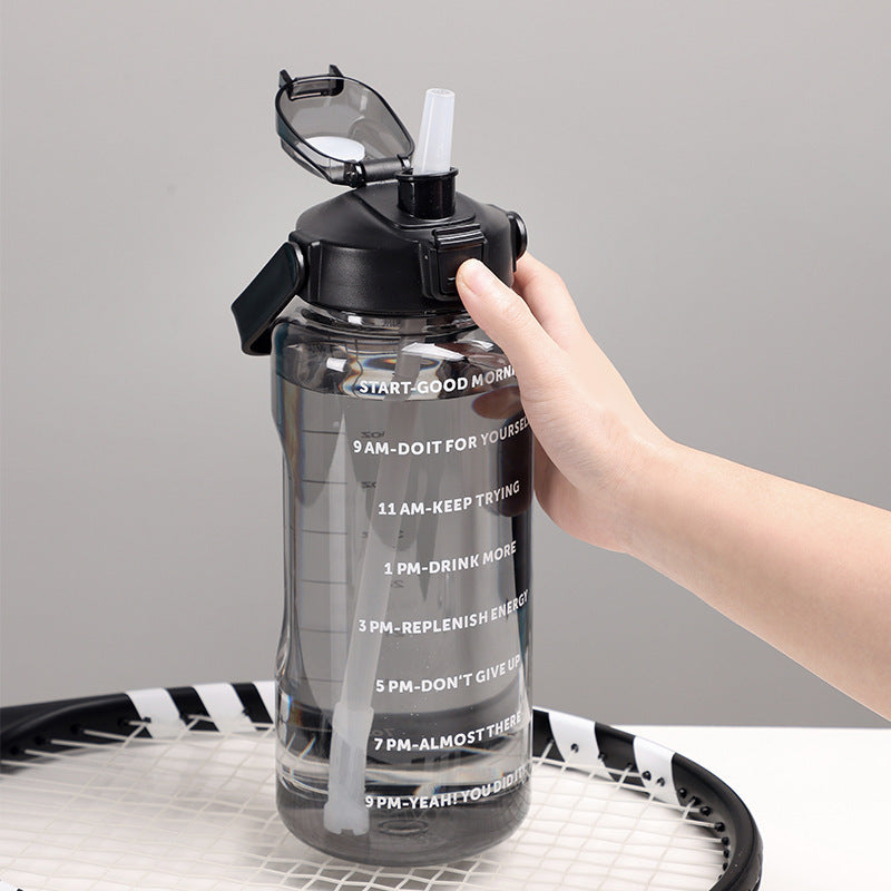 Women's Motivational Water Bottle with Time Markers Bowlift