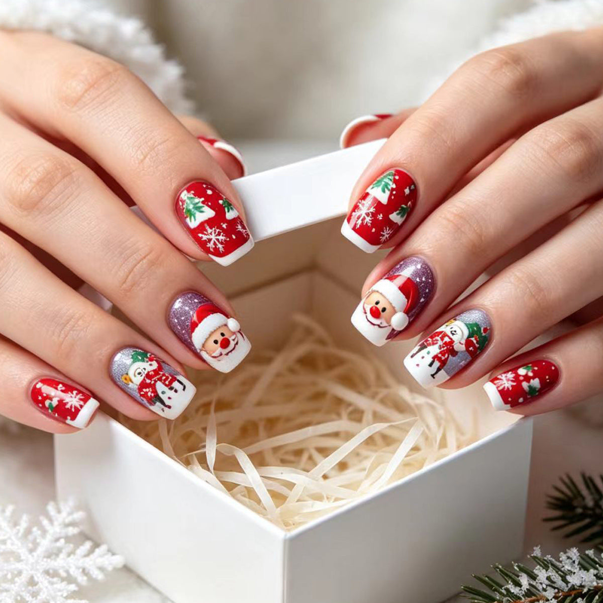 Festive Character-Themed Nail Art Acalora