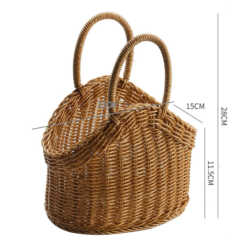 Unisex Hand-woven Shopping Basket with two Handles Brehn