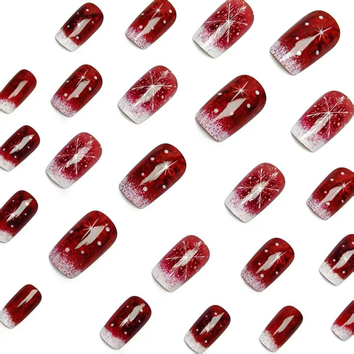 Festive Glittering Ombre Nail Art Acalora