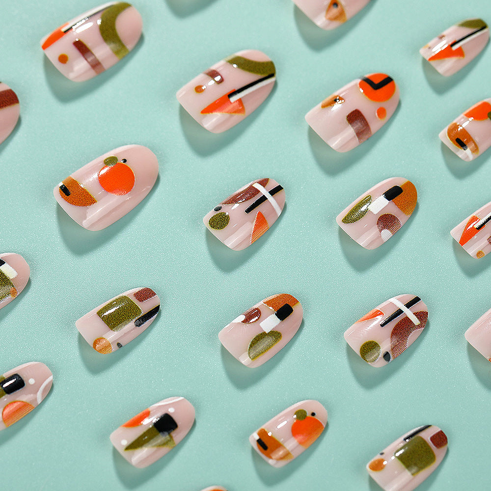 Artificial nails with geometric design Acalora