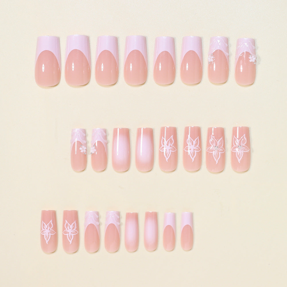 Elegant Floral Press-On Nail Art Acalora