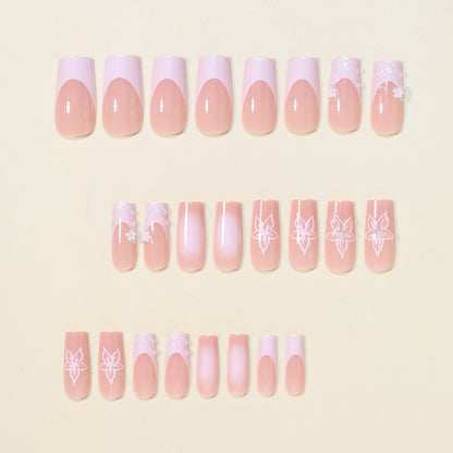 Elegant Floral Press-On Nail Art Acalora