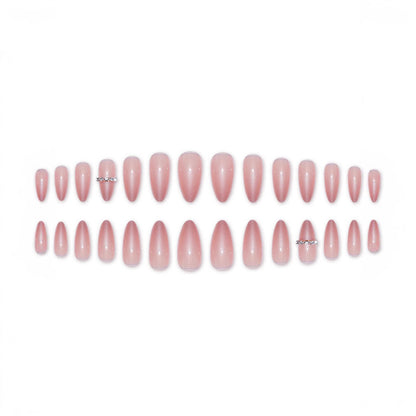 Elegant Stiletto Press-On Nail Art with Gem Accents Acalora