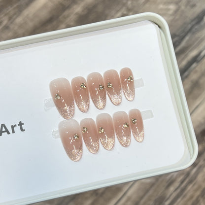 Elegant Glitter-Accent Press-On Nail Set Acalora