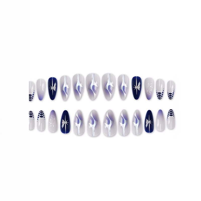 Artistic Stiletto Press-On Nail Art Set with Unique Design Acalora