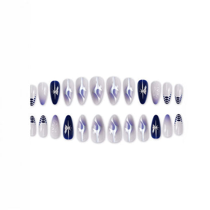 Artistic Stiletto Press-On Nail Art Set with Unique Design Acalora