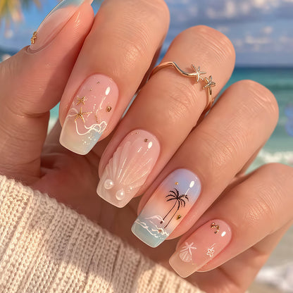 Beach-Themed Decorative Nail Art Set Acalora