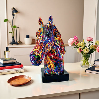 Artful horse sculpture made of high-quality resin Acalora