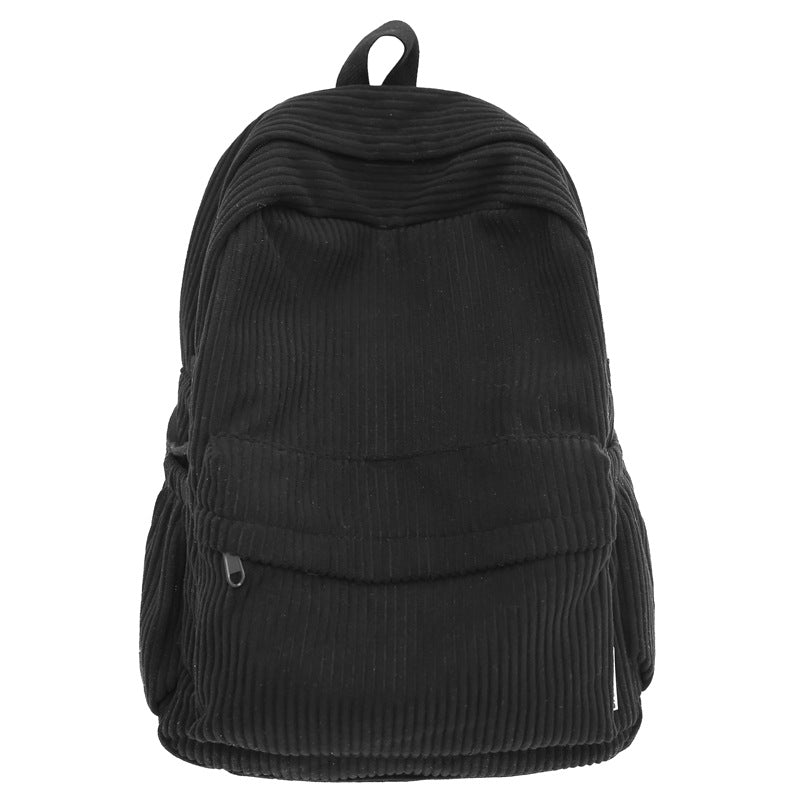 Corduroy Textured School Backpack Bowlift