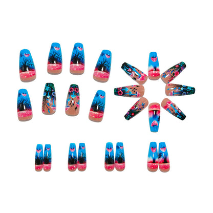 Creative flower and mushroom design artificial nails Acalora