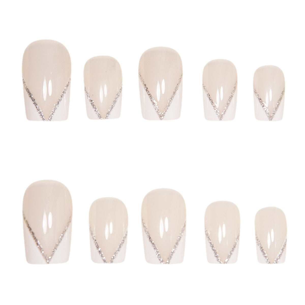 Elegant Press-On Nail Art Tips with Rhinestone Accents Acalora