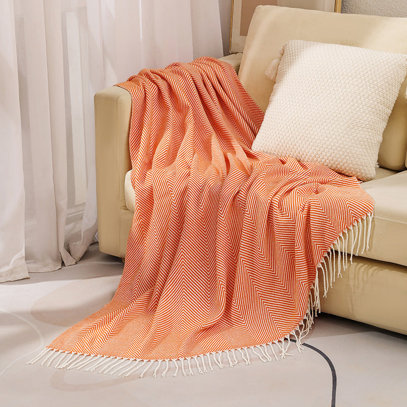 Luxury Herringbone Pattern Throw Blanket