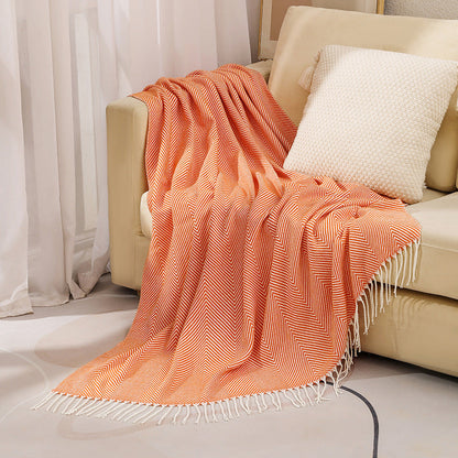 Luxury Herringbone Pattern Throw Blanket