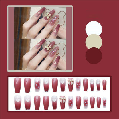 Artistic Floral Press-On Nail Tips Acalora