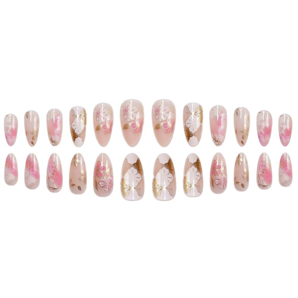 Floral Embellished Press-On Nail Art Acalora