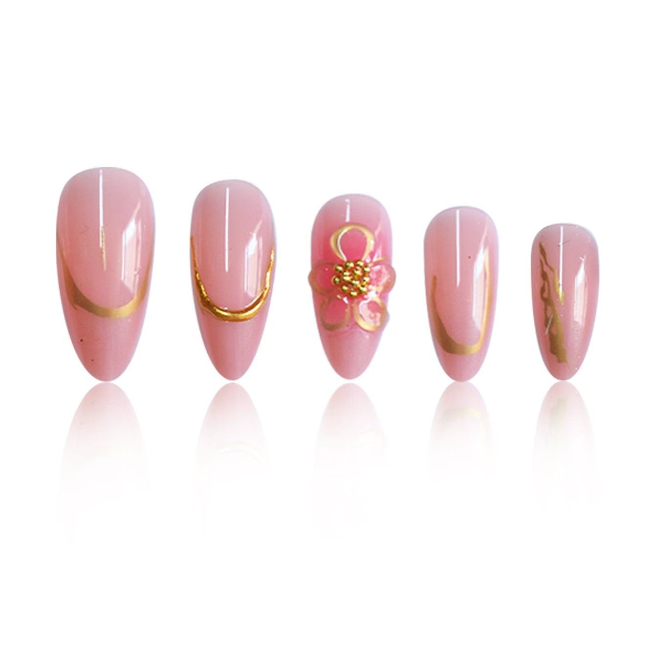 Decorative Floral Press-On Nail Art Set Acalora