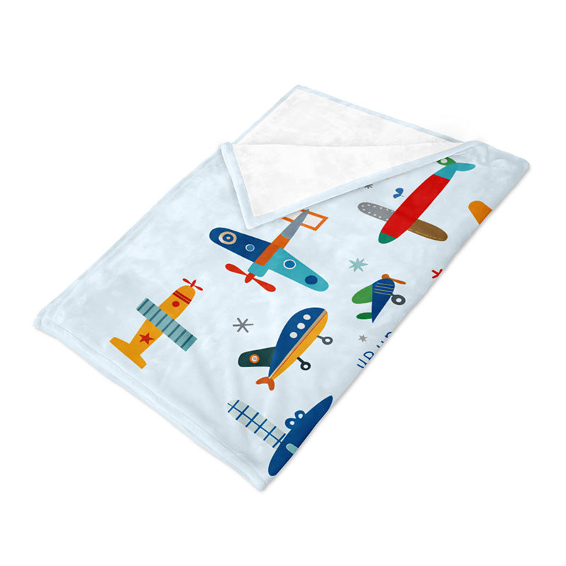 Unisex Airplane-Themed Cozy Fleece Blanket