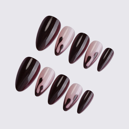 Stiletto Press-On Nail Set with Unique Artistic Design Acalora