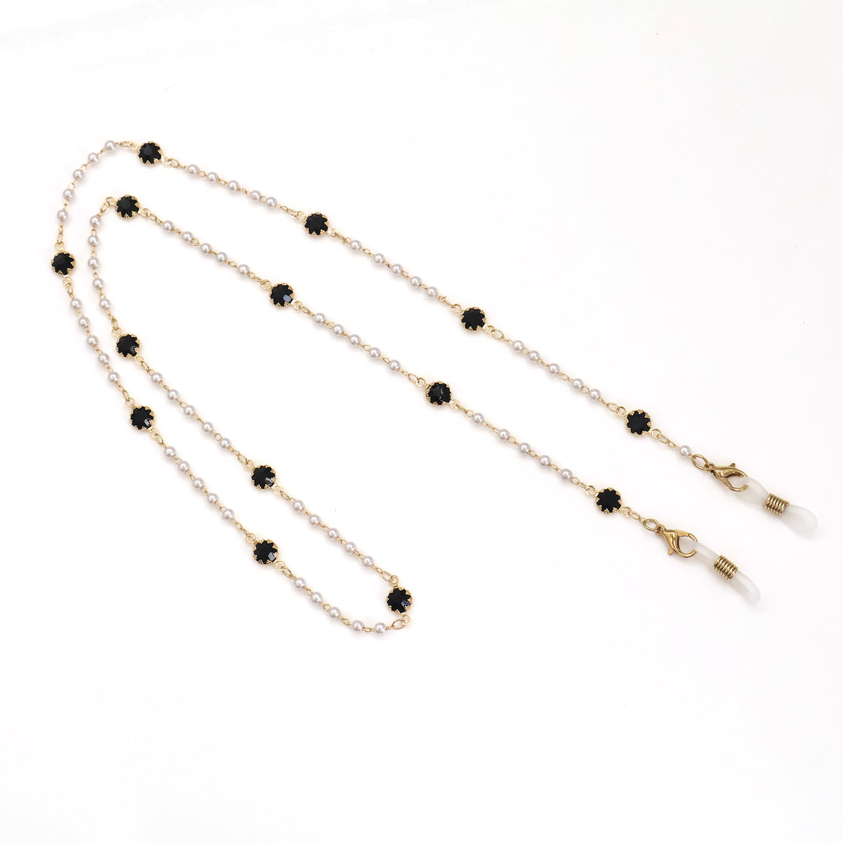 Elegant Pearl and Crystal Eyewear Chain Acalora