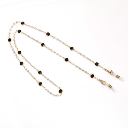 Elegant Pearl and Crystal Eyewear Chain Acalora