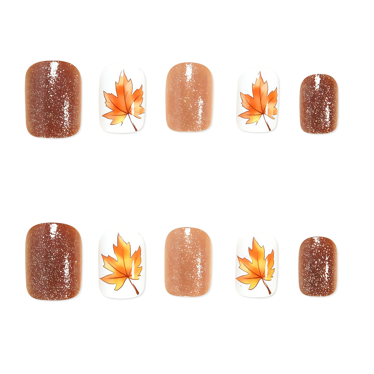 Autumn Leaf Press-On Nail Art Acalora