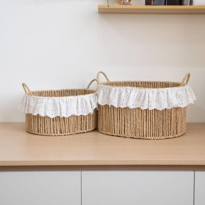 Charming storage basket with ruffle detail Acalora