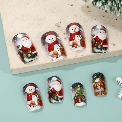 Festive artificial nails with Christmas motifs Acalora