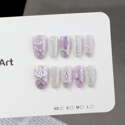 Decorative Metallic Press-On Nail Art Set Acalora