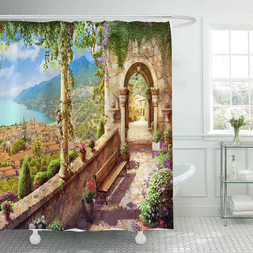 Floral Lane-Inspired Shower Curtain
