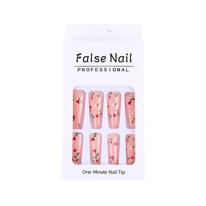 Elegant artificial nails with floral decorations Acalora