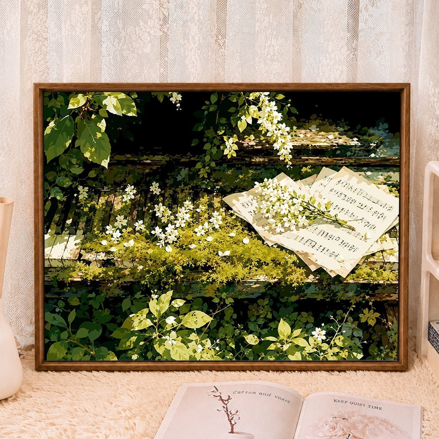 Rustic Piano-Themed Wall Art Canvas