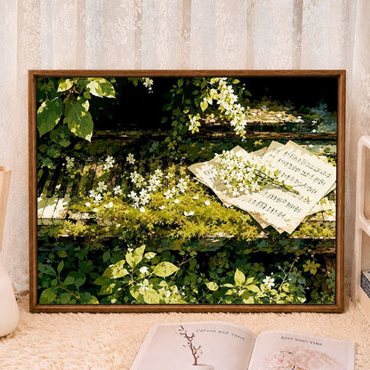 Rustic Piano-Themed Wall Art Canvas