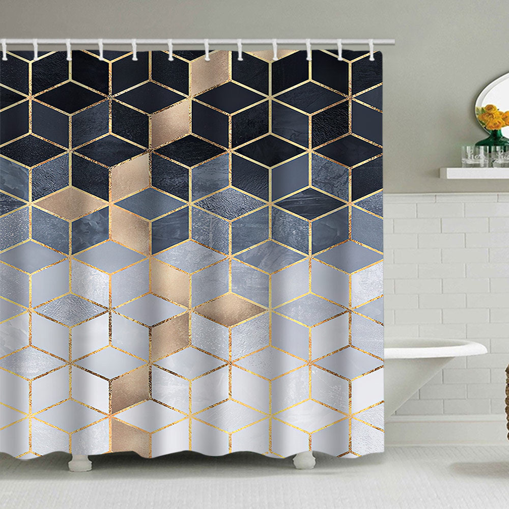Textured Mosaic Pattern Shower Curtain