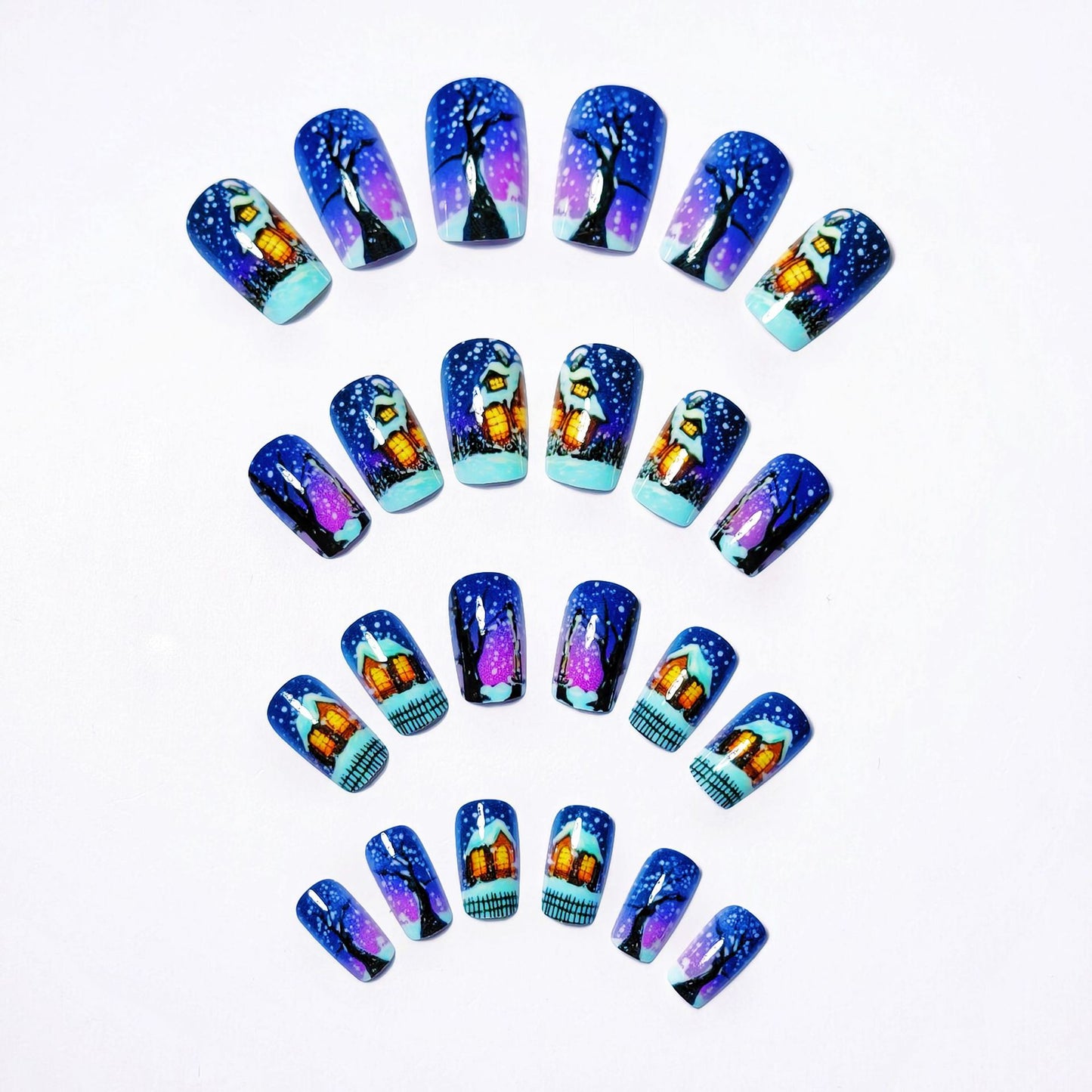 Artistic Winter Scene Nail Art Acalora