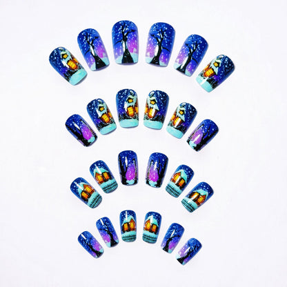 Artistic Winter Scene Nail Art Acalora