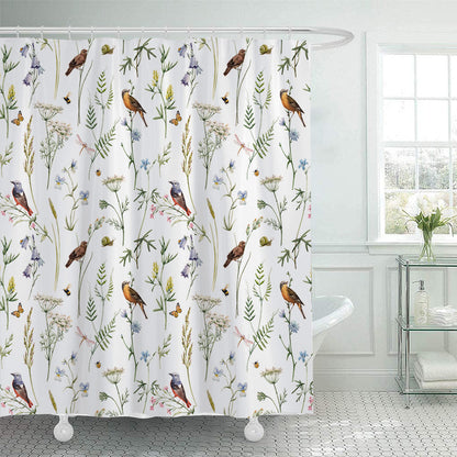 Artistic Nature-Themed Shower Curtain Kalsten
